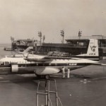 日本国内航空のノール262　フランス製の機体で、主として伊丹を中心に飛んでいた。1965年（昭和40年）頃。（小）